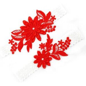 🆕Women Red Garters Bride Wedding Garter Thigh Wedding Garter Set for Brid